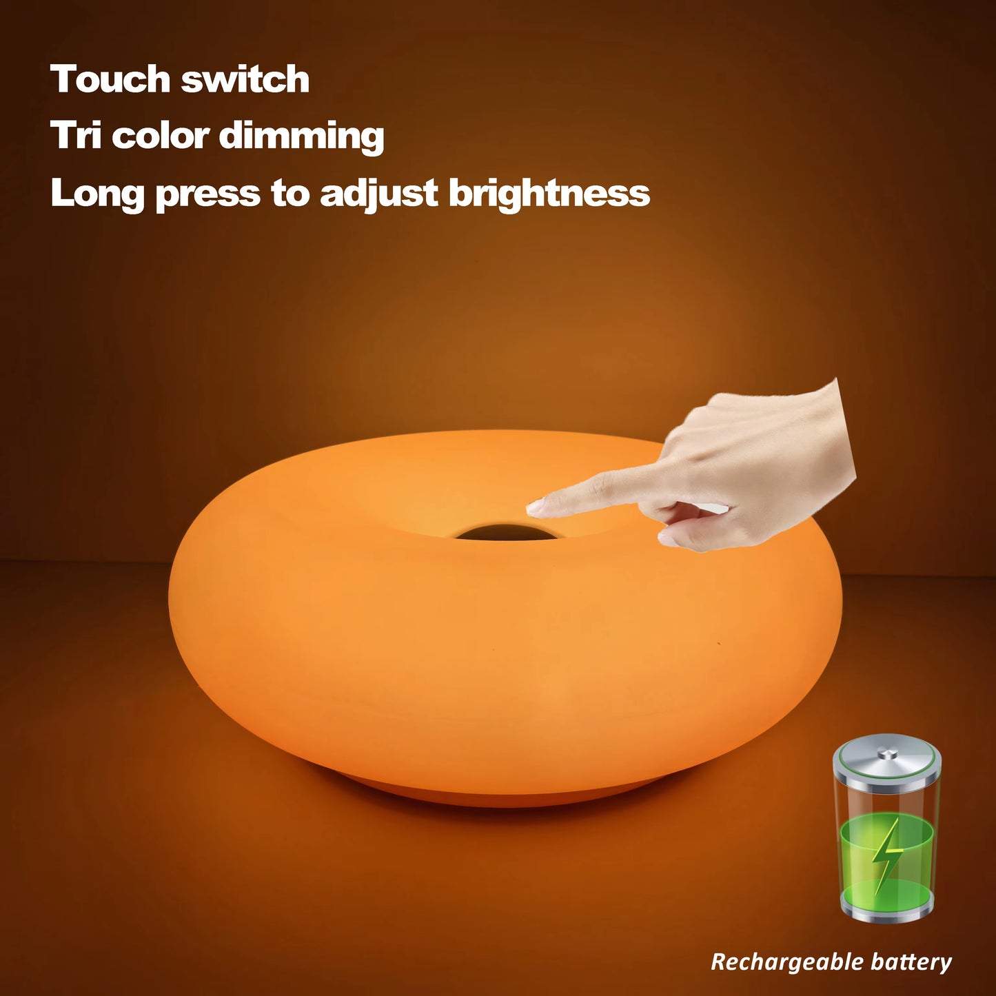 USB Rechargeable Dimmable Bauhuas Donut Lamp