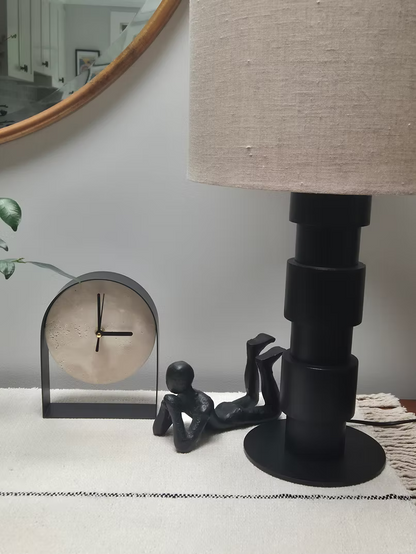 Modern Travertine Silent Desktop Clock