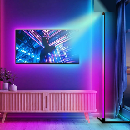 Smart App Controlled RGB LED Corner Floor Lamp