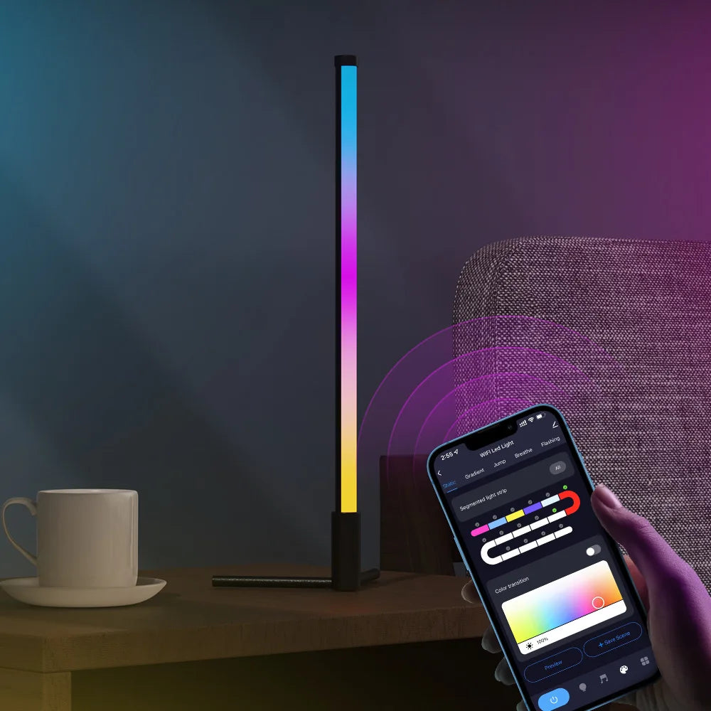 Smart App Controlled RGB LED Corner Floor Lamp