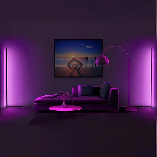 Smart App Controlled RGB LED Corner Floor Lamp
